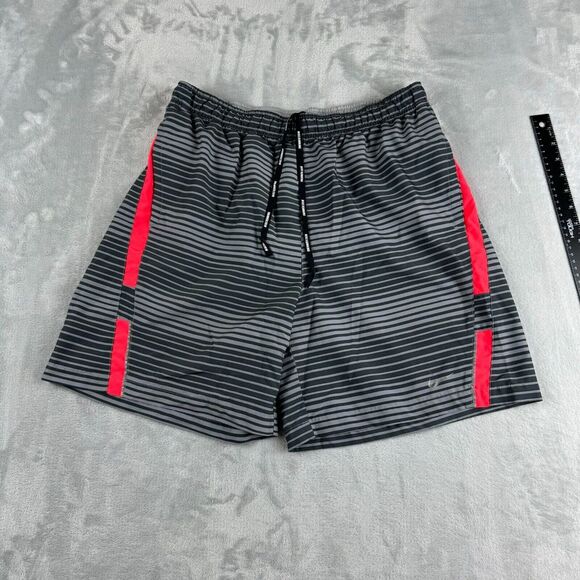 Nike Running Shorts Mens Large Grey Striped Lightweight Performance 7" Inseam - Picture 1 of 16